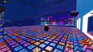 Players can try to jump and reach higher levels using the trampoline (Image via Roblox)